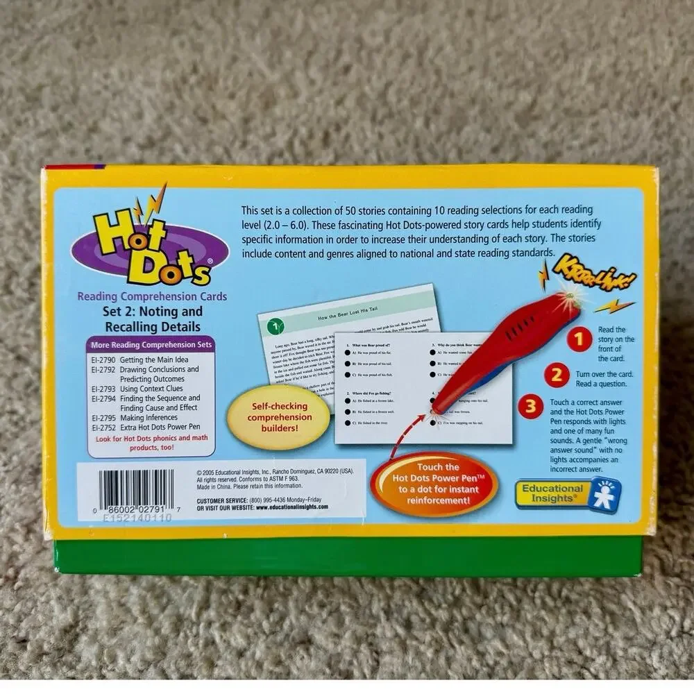 Hot Dots Reading Comprehension Sets 2 & 3 Tested Working Pen